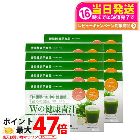 【賞味期限2027年・10個セット】Wの健康青汁 31本入り 新日本製薬 機能性表示食品 GABA エラグ酸 青汁 国産 粉末 送料無料