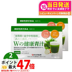 【賞味期限2027年・2個セット】Wの健康青汁 31本入り 新日本製薬 機能性表示食品 GABA エラグ酸 青汁 国産 粉末 送料無料
