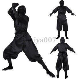 忍者 コスプレ 仮装 ハロウィン ニンジャ コスチューム にんじゃ 黒装束 衣装 和装 大人 メンズ 忘年会 新年会 余興 歓迎会 送迎会 お芝居 劇 舞台 忍
