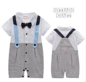 送料無料/70/80/90/95/短袖/ロンパース 男の子 ベビースーツ フォーマル /男の子スーツ/子供服 ベビーフォーマル  カバーオール・ロンパース 新生児 幼児 結婚式 七五三 卒園式 入園式 出産