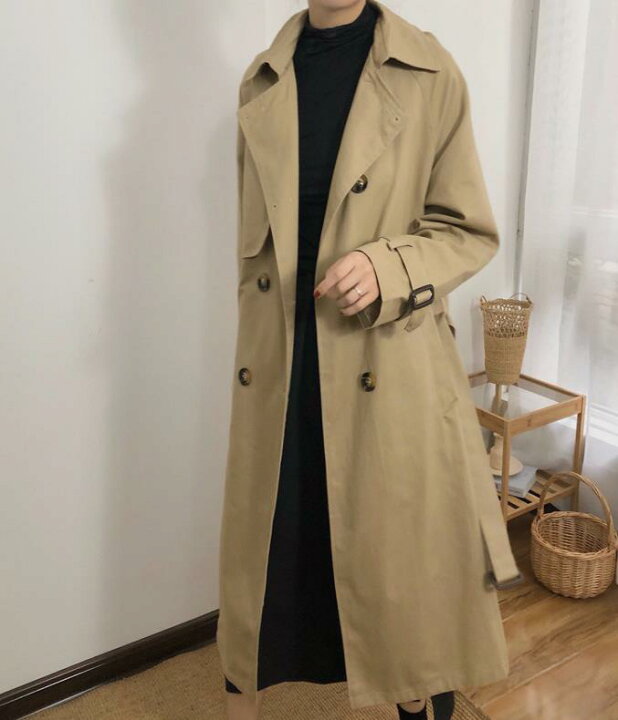 楽天市場 新品セール トレンチコート レディース スプリングコート テロンチ 韓国 ミディアム丈 小さいサイズ 大きいサイズ 上品 体型カバー 代 30代 通勤 ボダンコート韓国 ロング ゆったり 個性的 コート安い 学生 春秋 サイズ有り Tokiwa３３