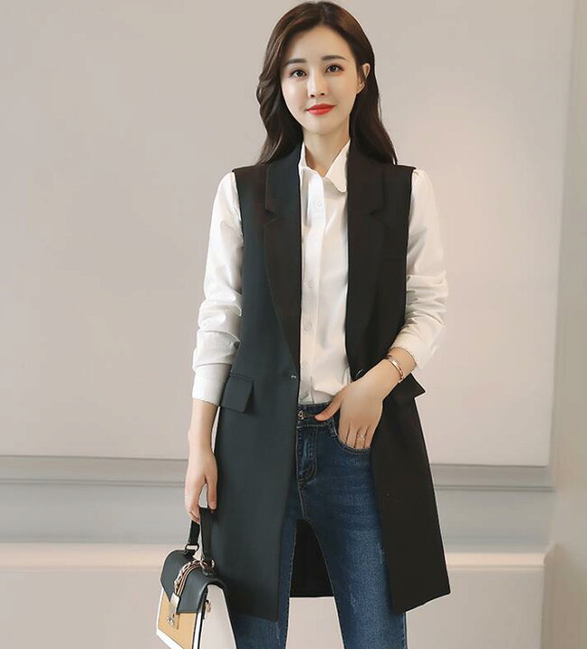 楽天市場 コート スーツコート タイプ レディース スーツベスト ベスト 韓国 ミディアム丈 小さいサイズ 大きいサイズ 上品 体型カバー 代 通勤 コート韓国 ゆったり 個性的 コート安い 学生 春秋 ロング Tokiwa３３