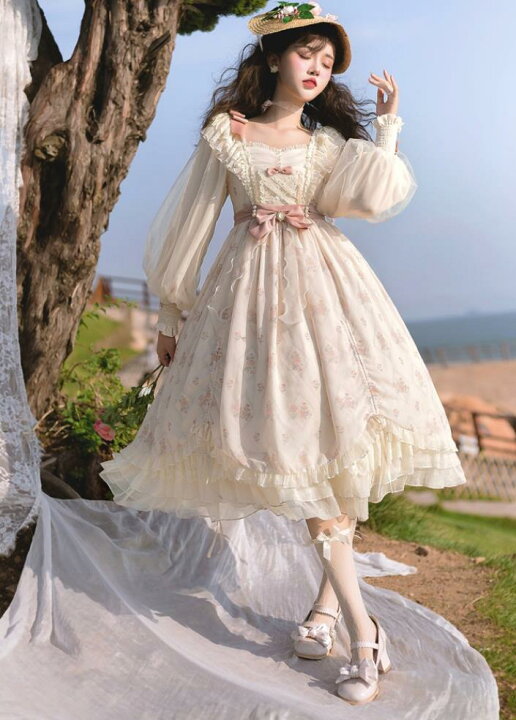 楽天市場】新発/数量限定/Lolita系 花柄 時の印/ワンピース jsk OP  