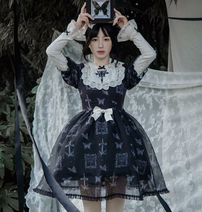 楽天市場】/新発/数量限定/Lolita系 /蝶柄/ワンピース jsk OP 日常 