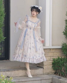 /新発/数量限定/Lolita系 /蝶柄/ワンピース　jsk　OP　日常　写真　舞台　変装/ロリータ トップス 萌え レディース ゴスロリ ロリータファッション　 吊りスカート 　花嫁洋服 ウエディングドレス　人形ドレス ハロウィン 　バレエ ティアードスカートcla