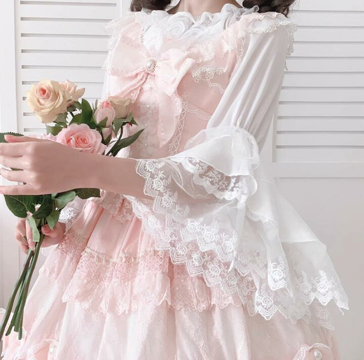 楽天市場】Lolita系 ロリータ ブラウス シャツ 長袖 トップス ホワイト 