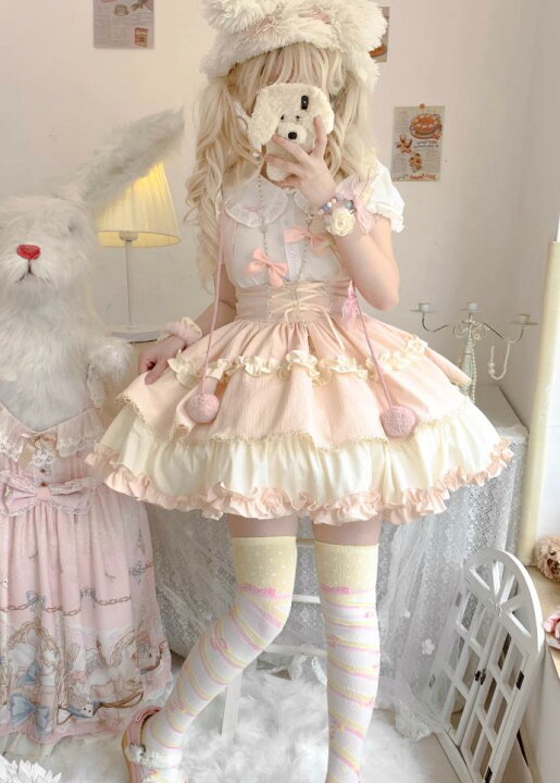 楽天市場】/新発/上着+スカート/2点セット/Lolita系 /サスペンダー  