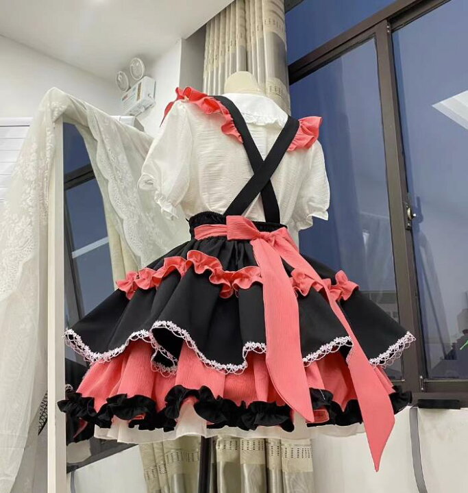 楽天市場】/新発/上着+スカート/2点セット/Lolita系 /サスペンダー 