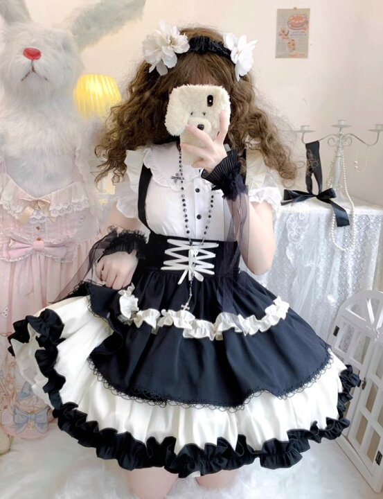 楽天市場】/新発/上着+スカート/2点セット/Lolita系 /サスペンダー  
