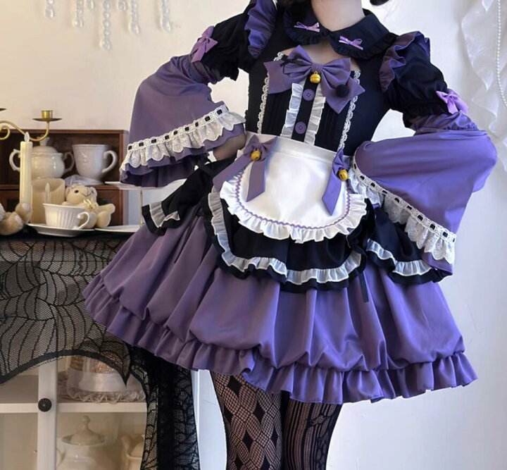 楽天市場】新発3点セット/メイド服/黒白喫茶店服/Lolita系/op 