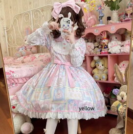 新発//メイド服//Lolita系/opワンピース　長袖　jsk　日常　写真　舞台　変装/ロリータ トップス 萌え レディース ゴスロリ ロリータファッション　変装　トップス 花嫁洋服　ハロウィン　ハロウィーン Halloween　カラードレス