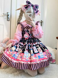 新発/数量限定/Lolita系/ワンピース　jsk　日常　写真　舞台　変装/ロリータ トップス 萌え レディース ゴスロリ ロリータファッション　変装　トップス 吊りスカート ワンピース　花嫁洋服