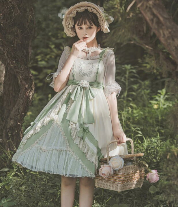 楽天市場】2022夏/新発/数量限定/Lolita系 緑 グリーン/ワンピース jsk  