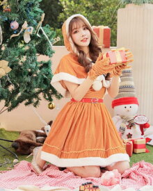 送料無料/4点セット 女の子用 レディース サンタワンピース クリスマス コスプレ サンタクロース 衣装 サンタ ワンピース パーティー 可愛い セクシー 人気　表演服