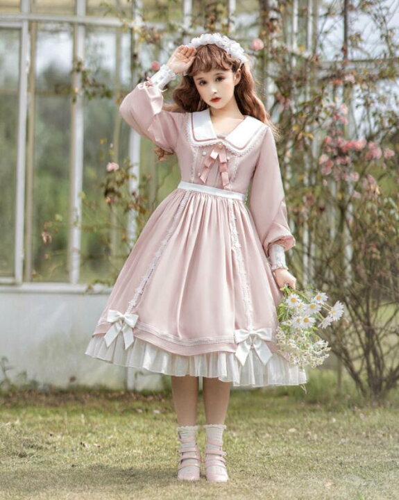 楽天市場】新発/数量限定/Lolita系/長袖/opワンピース jsk 日常 写真  