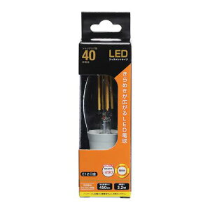 OHM �I�[���d�@�@LED�t�B�������g�^�C�v�d�� �V�����f���A�� �N���A�i40�`����/450 lm/3.2W/�d���F/E12/�S�����z��290°�j LDC3L-E12 C6