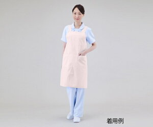 エプロン(男女兼用 前スリット入り ポケット付)Lサイズ身巾102cm ピンク 922-73 L 介護用品 スタッフウェア 4562212998651