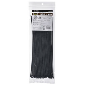 OHM オーム電機　ロックタイ 耐候性 300mm 100本入 黒　LT-300W100BK　結束バンド 結束ベルト