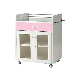 【法人様限定品 代引き不可 送料無料】シングルメディカルワゴン ピンク 600×450×760mm 194 4562363571253