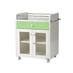 【法人様限定品 代引き不可 送料無料】シングルメディカルワゴン グリーン 600×450×760mm 195 4562363571260