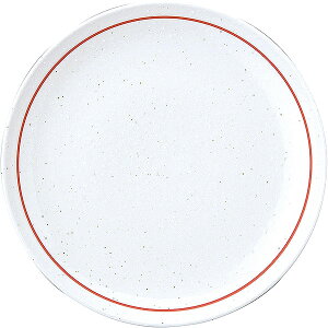 白鳳 粉引 下絵赤ライン 28cm皿 約28cm 白系 中華食器・アジアン食器 大皿 日本製 業務用 大皿 大盛 盛皿 プレート ワンプレート 宴会 rs/ 63-11-221-1