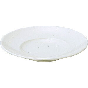 鳴門 粉引 黒刷毛目 22cm丼受皿 約21.8cm 白系 中華食器・アジアン食器 ラーメン丼受け皿 日本製 業務用 rs/ 63-11-146-3