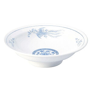 鳳凰 7.0丸高台皿 約21.8cm 青系 中華食器・アジアン食器 チャーハン皿 日本製 美濃焼 業務用 65-50105077