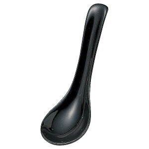 黒 スープスプーン 小 約14.6cm 黒系 中華食器・アジアン食器 レンゲ 磁器 日本製 美濃焼 業務用 65-50130094