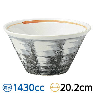 刷毛時雨 八面切立丼 約19.8cm グレー系 中華食器・アジアン食器 ラーメン丼 日本製 美濃焼 業務用 65-52982055
