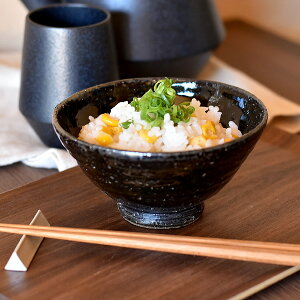 グルメスタイル 黒釉天目流し飯碗 約12.5cm 和食器 飯器・飯碗 日本製 美濃焼 業務用 ご飯茶碗 ごはん茶碗 茶碗 おしゃれ モダン g-1941-02-sp02