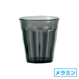 エレガントタンブラー270 クリアブラック グラス 約8cm 樹脂製タンブラー・コップ・ピッチャー メラミン 食洗機対応 スタッキング コップ 日本製 業務用 90-H-68-72