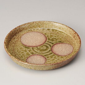 伊賀ビードロ丸紋切立7寸盛皿 約21cm 茶系 和食器 丸中皿 日本製 業務用 28-209-108-mi
