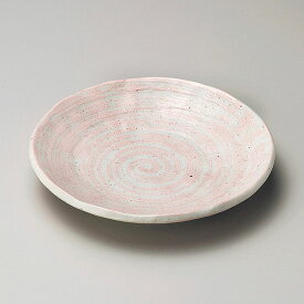 桃李手捻5.0皿 約16.5cm ピンク系 和食器 フルーツ皿・銘々皿・取皿 日本製 美濃焼 業務用 取り皿 プレート 中皿 和皿 デザート皿 和風カフェ 旅館 飲食店 和食屋 レストラン 28-230-648-i