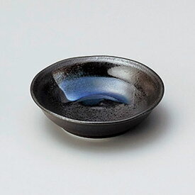 黒水晶3.0深皿 約10cm 黒系 和食器 小皿 日本製 美濃焼 業務用 取り皿 豆皿 プチ皿 プレート デザート皿 しょうゆ皿 スパイス皿 和皿 和食屋 29-231-409-i