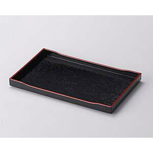 P 長角受台 約26cm 黒系 和食器 卓上小物 業務用 28-295-228-waC