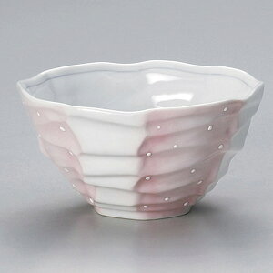 ピンク吹き白ドット八角大丼 約17cm 白系 和食器 多用丼 日本製 美濃焼 業務用 丼ぶり 丼 どんぶり 小さめ うどん 蕎麦 ミニ丼 モダン おしゃれ 和風 小丼 飯丼 28-333-118-mi