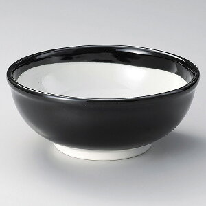 黒釉中白7.0ボール 約21cm 黒系 和食器 多用丼 日本製 美濃焼 業務用 丼ぶり 丼 どんぶり 小さめ うどん 蕎麦 ミニ丼 モダン おしゃれ 和風 28-319-228-ta