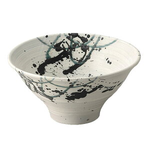 粉引墨吹7.0反丼 約21.7cm 白系 和食器 多用丼 日本製 美濃焼 業務用 丼ぶり 丼 どんぶり 小さめ うどん 蕎麦 ミニ丼 モダン おしゃれ 和風 28-317-068-mi