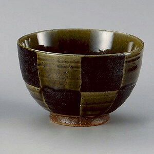 織部市松夏目5.0丼 約15.5cm 緑系 茶系 和食器 多用丼 和風 おしゃれ カフェ 日本製 美濃焼 業務用 丼ぶり 丼 どんぶり 小さめ うどん 蕎麦 ミニ丼 モダン おしゃれ 和風 28-339-158-yu