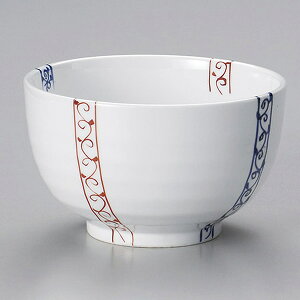 二色帯唐草4.5夏目丼 約13.6cm 白系 和食器 多用丼 美濃焼 強化 日本製 美濃焼 業務用 丼ぶり 丼 どんぶり 小さめ うどん 蕎麦 ミニ丼 モダン おしゃれ 和風 小丼 飯丼 28-328-098-o