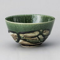 ご飯茶碗 今織部彩リム飯碗 約11.6cm 緑系 和食器 飯器・飯碗 業務用 ごはん茶碗 茶碗 お茶碗 可愛いおち…