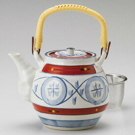赤絵丸紋8号 土瓶 和食器 急須・ポット 日本製 美濃焼 業務用 ポット ティーポット 紅茶 おしゃれ お茶 カフェ風 カフェ食器 飲食店 旅館 ホテル 27-391-047-te