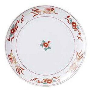 花鳥 10吋丸皿 約26cm 赤系 中華食器・アジアン食器 大皿 日本製 美濃焼 業務用 大皿 大盛 盛皿 プレート ワンプレート 宴会 パーティー ビュッフェ 中華料理 ホテル レストラン 28-666-178-ho