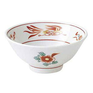 花鳥 スープ碗 約11.8cm 赤系 中華食器・アジアン食器 スープ碗 日本製 美濃焼 業務用 スープ碗 取り鉢 デザート碗 杏仁豆腐 小丼 ランチ小丼 定食小丼 ライス丼 28-666-088-ho