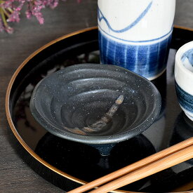 銀彩黒三つ足小付 約8.8cm 黒系 和食器 小付 珍味 日本製 美濃焼 業務用 27-081-217-sp03