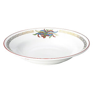 金雷門 玉渕9吋スープ 約23.5cm 赤系 中華食器・アジアン食器 スープ碗 日本製 美濃焼 業務用 スープ碗 取り鉢 デザート碗 杏仁豆腐 小丼 ランチ小丼 定食小丼 ライス丼 28-669-088-a