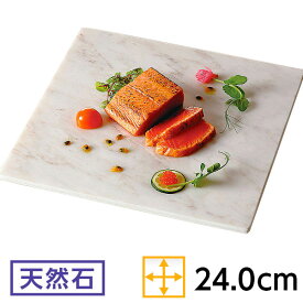 天然石 ホワイトマーブル 24cmスクエアープレート 約24.3cm 白系 和食器 角中皿 フラットプレート 石目 業務用 ホテル＆レストラン おしゃれ 四角皿 54-R3000062