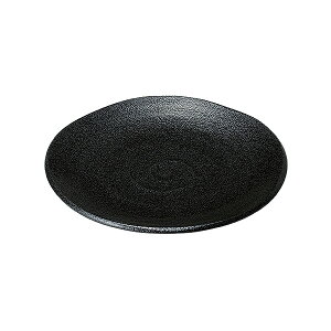 ゆらり黒結晶 7寸皿 約21.3cm 黒系 和食器 丸中皿 日本製 美濃焼 業務用 丸皿 和皿 プレート 盛皿 取皿 旅館 飲食店 和食屋 レストラン 28-484-698-mi