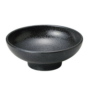 豊明 黒耀 6.5丸高台鉢 約19.5cm 黒系 和食器 そば丼 日本製 美濃焼 業務用 黒い皿 丼ぶり 丼 どんぶり そば うどん 蕎麦 ミニ丼 モダン おしゃれ 和風 28-448-178-tu