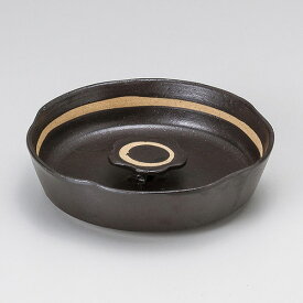 黒オリベ花型6寸灰皿 約18.3cm 茶系 和食器 灰皿 日本製 美濃焼 業務用 はい皿 おしゃれ 卓上 はいざら 陶器 28-748-058-mi